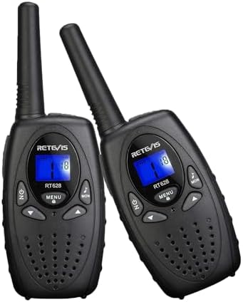 Retevis RT628 Walkie Talkies for Kids,Boys Kids Walkie Talkie,Kids Toys for 6-12 Year Old Boy Girl,Gifts for Xmas Birthday Camping Trip(Black1 Pair)