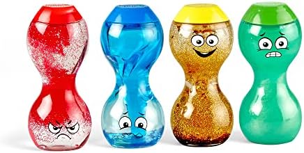 hand2mind Express Your Feelings Sensory Bottles- Primary Emotions, Toddler Sensory Toys, Quiet Fidget Toys, Play Therapy Toys, Calm Down Corner Supplies, Calming Corner, Social Emotional Learning