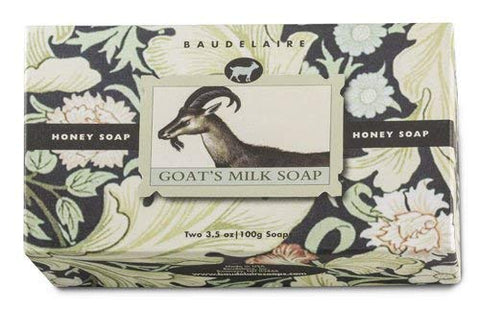 BAUDELAIRE Honey Soap, Goats Milk, 2 Bar Set