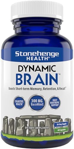 Stonehenge Health Dynamic Brain Supplement – New Formula with BacoMind for Memory Acquisition, Retention, & Recall with 40 Unique Nootropic: Choline, Phosphatidylserine, and Huperzine A