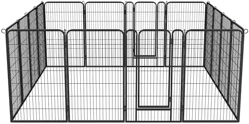 Yaheetech Dog Playpen Outdoor 47 inch 16 Panels Indoor Dog Fence Metal Dog Pen Heavy Duty Pet Exercise Pen for RV/Camping/Garden