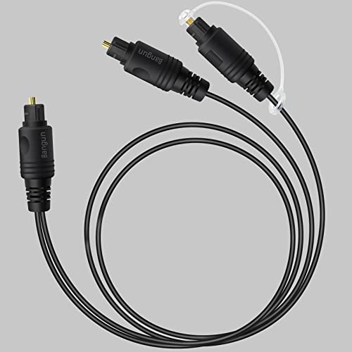 1x2 Digital Audio Splitter Cable, Toslink Digital Fiber Optic Audio Splitter 1 Male Input 2 Male Output (for Home Theatre, Xbox, PS5/PS4), 3ft