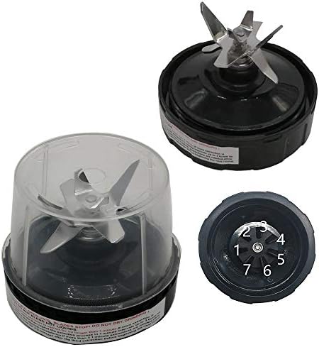 2pcs Replacement Pro Blade with 7 male Fins Gear on Bottom of Blade for Nutri ninja pro BL450 30/BL 456 30/ BL451 30/BN400/BN750, BN750C, BN751, BN800, BN801, DB751A BL910,AMZ493BRN,AMZ012BL