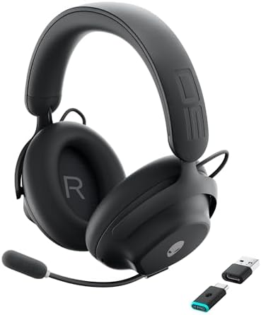 Alienware Pro Wireless Gaming Headset - Wired/Wireless, Bluetooth 5.3, 15 Minute Fast Charging, Audio Output 20 Hz, Battery Talk Time (ANC on) Up to 24 Hrs (Bluetooth), Dark Side of The Moon