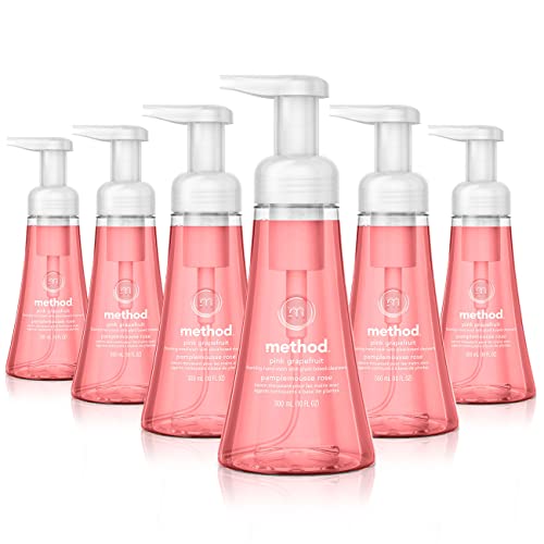 Method Foaming Hand Soap, Pink Grapefruit, 10 Fl Oz, Biodegradable Formula, (Pack of 6)