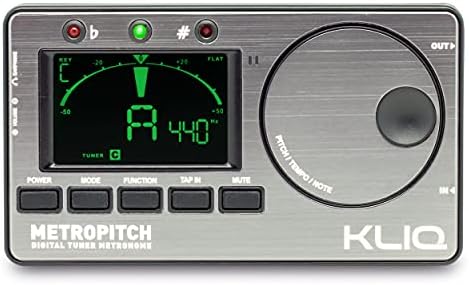 KLIQ MetroPitch - Metronome Tuner for All Instruments - with Guitar, Bass, Violin, Ukulele, and Chromatic Tuning Modes (MetroPitch, Pewter Grey)