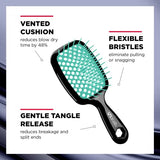 FHI HEAT UNbrush Wet & Dry Vented Detangling Hair Brush, Lagoon