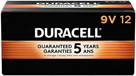 Duracell PGD MN1604BKD Coppertop Battery, Alkaline, 9V Size (Pack of 12)