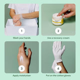 Clearbody Organics Large White Organic Cotton Gloves 5 Pairs (10 Pcs) – 100% Organic Cotton Gloves for Dry Hands –Reusable Moisturizing Gloves for Cracked Hands Repair