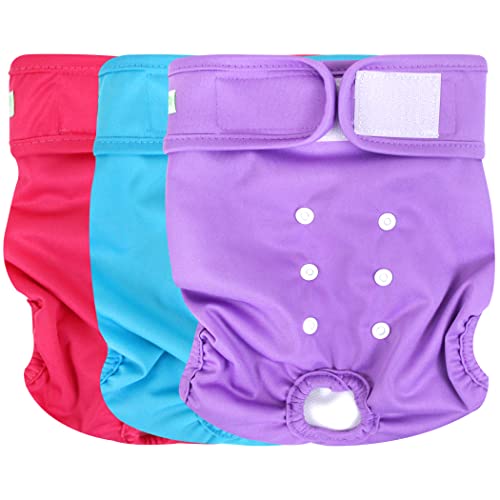 wegreeco Christmas Washable Reusable Premium Dog Diapers, XX-Large, Bright Color, for Female Dog, Pack of 3,Small Dog Puppy & Doggy Diapers Female,Dog Period Panties Diapers Female in Heat