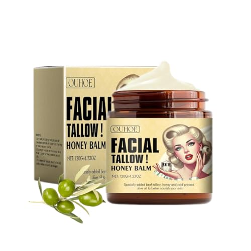 Whipped Beef Tallow and Honey Balm for Face, Beef Tallow Face Moisturizer, Grass Fed Grass Finished Face Cream, Body Lotion, Beef Tallow for Skin