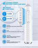 UNINGOPI Electric Toothbrush with Water flosser, 3 in 1 Teeth Cleaning Kit with 7 Modes, Electric Toothbrush and flosser Combofor Adults, Water Flosser Portable for Travel and Home (White)