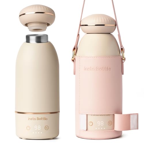 Portable Baby Bottle Warmer for Breastmilk & Formulay - 17oz Fast Heating Travel Breastmilk Warmer with Precise Temp Control, BPA-Free, 10,000mAh Battery, Anti-Dry Burn Milk Warmer on The Go
