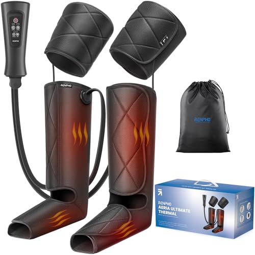 RENPHO Leg Massager with Heat and Compression, FSA HSA Eligible Foot Leg Calf Massager for Circulation and Pain Relief 6 Modes 3 Intensities Muscle Relaxation Birthday Gifts for Him Her Men Women