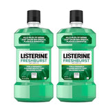 Listerine Freshburst Antiseptic Mouthwash for Bad Breath, Kills 99% of Germs That Cause Bad Breath & Fight Plaque & Gingivitis, ADA Accepted Mouthwash, Spearmint, 1 L, Pack of 2