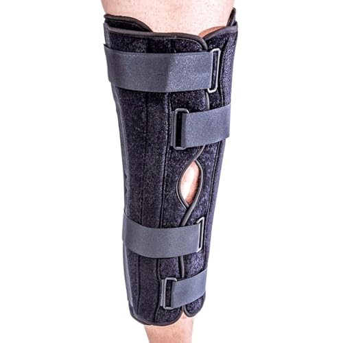 Tri-Panel Knee Immobilizer – Adjustable Brace With Moldable Removable Stays for Stabilization – Orthopedic Knee Splint – Breathable, Hypoallergenic Design (20")