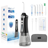 H2ofloss Water Flosser Cordless Professional Dental Oral Irrigator, Portable & Rechargeable Teeth Cleaner Picks 300ML IPX7 Waterproof Waterflosser Flossing Machine for Home Travel