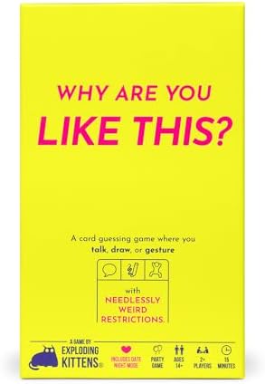 Exploding Kittens Presents: Why are You Like This? Card & Board Game - A Silly Guessing Game of Talking, Drawing & Gesturing - Ideal for Adults, Teens & Date Nights - 2+ Players, Ages 14+
