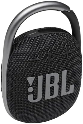 JBL Clip 4 - Portable Mini Bluetooth Speaker, big audio and punchy bass, integrated carabiner, IP67 waterproof and dustproof, 10 hours of playtime, speaker for home, outdoor and travel (Black)