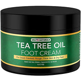 Tea Tree Oil Foot Cream For Dry Cracked Heels Repair - Natural Foot Cream For Dry Cracked Feet, Heel Balm & Foot Moisturizer For Healthy Feet - Athletes Foot Treatment Foot Lotion