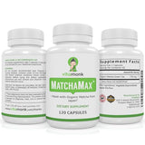 MATCHAMAX™ Organic Japanese Matcha Capsules - Pure Organic Matcha Green Tea Pills for Smooth Zen-Like Energy and Natural Mood Boost - Vegan Matcha Supplement Packed with Antioxidants - 120ct