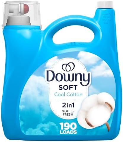Downy Fabric Softener Liquid, Cool Cotton Scent, 140 fl oz, 190 Loads, Downy Fabric Softener, Liquid Fabric Softener