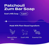 Indigo Wild Zum Bar Goat's Milk Soap - Mother's Day Gift - Patchouli - 3 oz (3 Pack)