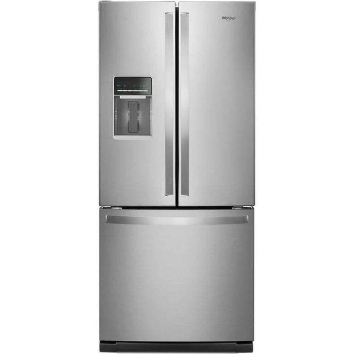 Whirlpool 30 Inch French Door Refrigerator with 19.7 Cu. Ft. Capacity, Internal Ice Maker, Water Dispenser, Spill-Proof Glass Shelves, EveryDrop® Filtration and Fast Cool: Stainless Steel