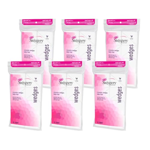 Swisspers Premium Cosmetic Wedges, Latex-Free Makeup Wedge, 32 per Package, 6 Packs (Total Count 192)