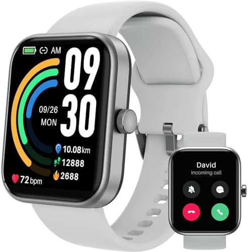 TOZO 2025 New Upgraded Smart Watch for Men Women for iPhone&Android, 1.83" Fitness Tracker Bluetooth Call [Answer/Make], IP68 Waterproof with Heart Rate/SpO2/Sleep Monitor, 100+ Sport Modes Sliver
