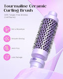 Wavytalk 5 in 1 Curling Iron,Curling Wand Set with Curling Brush and 4 Interchangeable Ceramic Curling Wand(0.5”-1.25”),Instant Heat Up,Include Heat Protective Glove & 2 Clips (Purple)