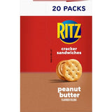 RITZ Peanut Butter Sandwich Crackers, 20 Snack Packs (6 Crackers Per Pack)