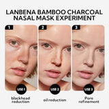 LANBENA Upgraded 2.0 Bamboo Charcoal Blackhead Remover Mask, 60 pcs Nose Strips, Peel off Face Mask Pore Whiteheads Cleanser Strawberry Nose Purifying, Deep Cleansing for All Skin Types, 30g/1.05oz