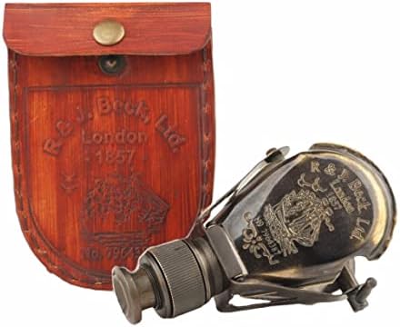 Marine Vintage Antique Handheld Brass Monocular Binocular for Hunting, Bird Watching,Trekking,Camping, Sports,Outdoor Games,Binocular for Adults and Kids with Leather Cover