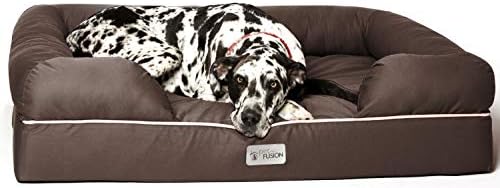 PetFusion Ultimate Dog Bed, Orthopedic Memory Foam, Multiple Sizes/Colors, Medium Firmness Pillow, Waterproof Liner, YKK Zippers, Breathable 35% Cotton Cover, 1yr. Warranty,Brown, XXL Jumbo (50x40")