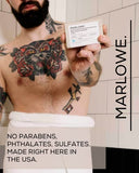 MARLOWE. No. 102 Men's Body Scrub Soap 7 oz (3 Bars) Fresh Original Woodsy Scent, Best Exfoliating Bar for Men, Natural Ingredients, Apricot Seed Powder, Shea Butter, Olive Oil, Green Tea Extracts