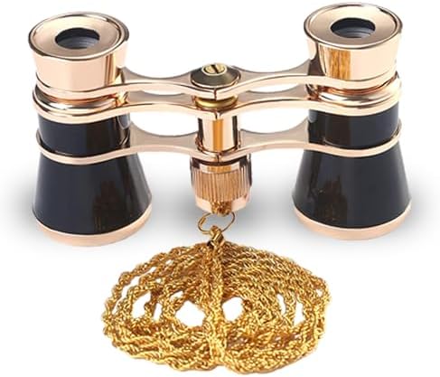 Opera Glasses Binoculars 3X25,Mini Binocular Compact Lightweight,with Chain for Adults Kids Women in Musical Concert (Black with Chain)