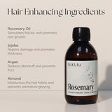 Nikura Rosemary Oil for Hair Growth & Skin Care - 250ml | Hair Oils for Hair Growth, Skin Serum, Beard Growth | Treatment Oil with Almond, Jojoba, Argan Oil & Rosemary Oil | UK Made & BPA Free