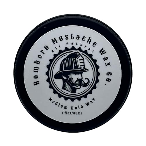 Mustache Wax Medium Hold - Bombero Mustache Wax Co. - Easy Application, Restyleable, Lasting Hold - Most Advanced All Natural Formula Holds up to Hard Work and Exercise - 1 OZ tin (Citrus)