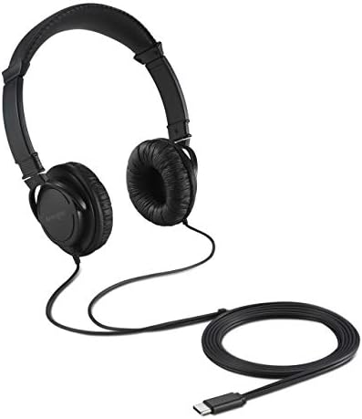 Kensington USB-C Hi-Fi Headphones, On-ear Headphone for Kids, for School, for Adults, Padded Adjustable Headband, 6 ft Cord (K97456WW),Black