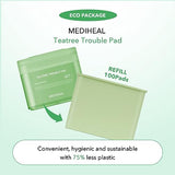 (Only Refill) Mediheal Teatree Trouble Pad (100 Pads) - Cotton Facial Toner Pads for Calm Sensitive & Acne Prone Skin - Vegan Gauze Pad