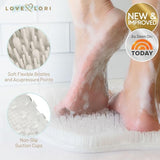 Love, Lori Foot Scrubber for Use in Shower - Foot Cleaner & Shower Foot Massager Foot Care for Men & Women to Soothe Achy Feet - Non Slip Suction (White) - Shower Accessories