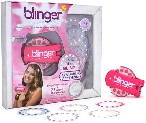 blinger® Diamond Collection Starter Kit | Gem Stamper with 75 Rhinestones | Simply Load, Click, Bling® | DIY Bedazzler Kit for Hair, Clothes & Crafts (Dreams)