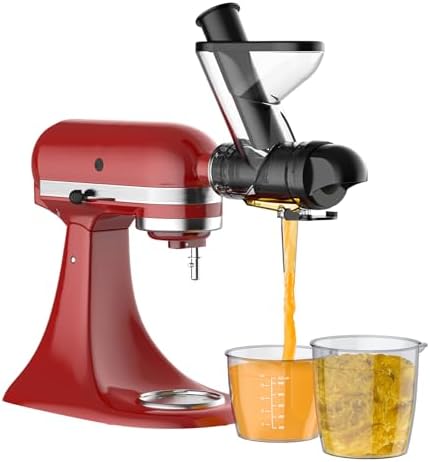 Masticating Juicer Attachment for KitchenAid Stand Mixer, Cold Press Juicer Machine, Slow Masticating Juicer Attachment with Dual Feed Chute, All Kitchenaid Mixer Attachments by Gvode