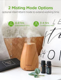 InnoGear Essential Oil Diffuser with Oils, 150ml Aromatherapy Diffuser with 6 Essential Oils Set, Aroma Cool Mist Humidifier Gift Set, Yellow Wood Grain