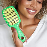 FHI HEAT UNbrush Wet & Dry Vented Detangling Hair Brush, Lemon Lime Green