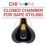 CHI Spin N Curl 1" Ceramic Rotating Curler In White, 1 Pound. Ideal for Shoulder-Length Hair between 6-16” inches.