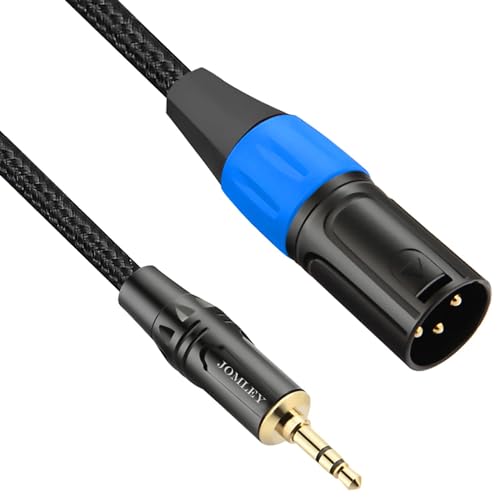 3.5mm to XLR Cable, XLR to 3.5mm Unbalanced Aux Micphone Cable, 1/8 inch Mini Jack Stereo to XLR Male Cord Adapter for Cell Phone, Laptop, Speaker, Mixer - 6.6ft