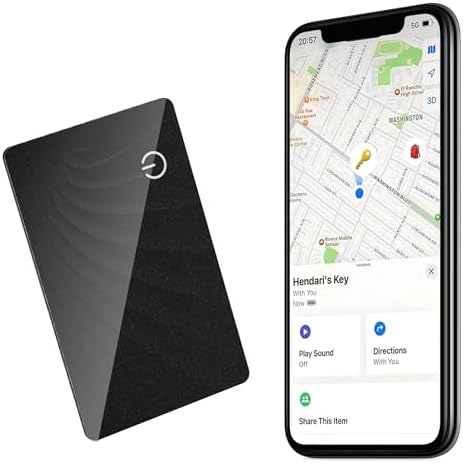 Air Tags-4 Pack Tracker Tag Work with Apple Find My (iOS 14.6 Above Only) Smart Tag Item Finders for Key, Luggage, Backpack，etc. (Black, Tracker Card)