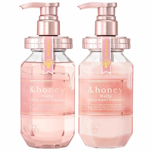 &honey Melty Moist Repair Japanese Shampoo & Conditioner Set | Made with Argan Oil, Honey, Royal Jelly, & Hyaluronic Acid | Free of Sulfates, Parabens, Silicon, Mineral Oils, & Synthetic Dyes